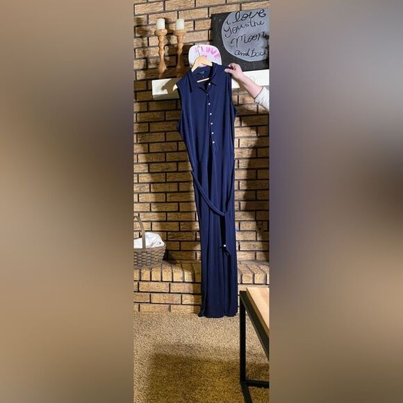 Ralph Lauren 3x navy‎ blue jumpsuit with belt - Picture 1 of 7